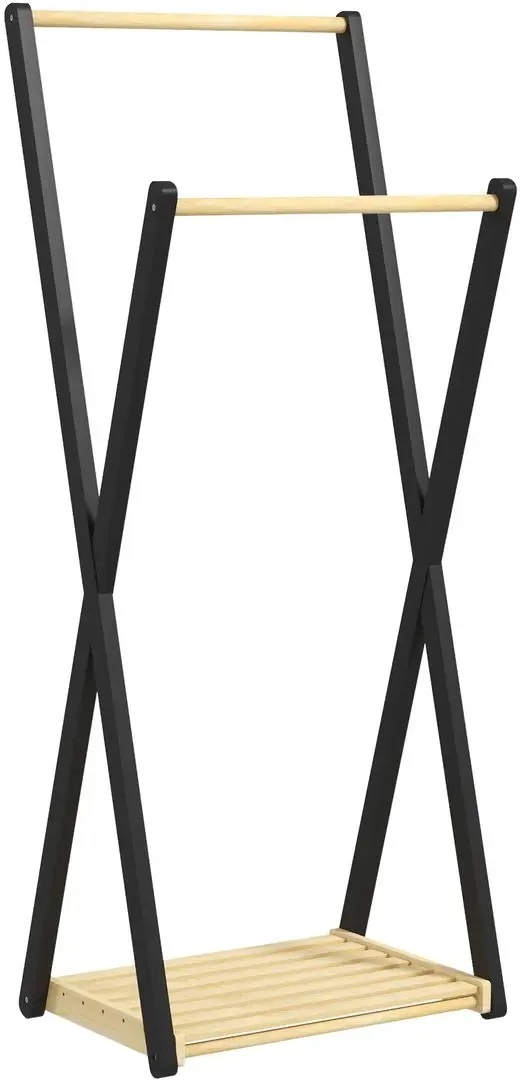 Cuier Homcom 837-458V00ND 61x45x152 cm (Natural Wood/Black)