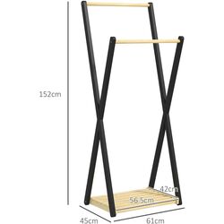 Cuier Homcom 837-458V00ND 61x45x152 cm (Natural Wood/Black) Thumb