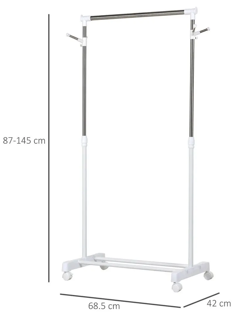 Cuier Homcom 850-116 68x42x145 cm (White/Silver)