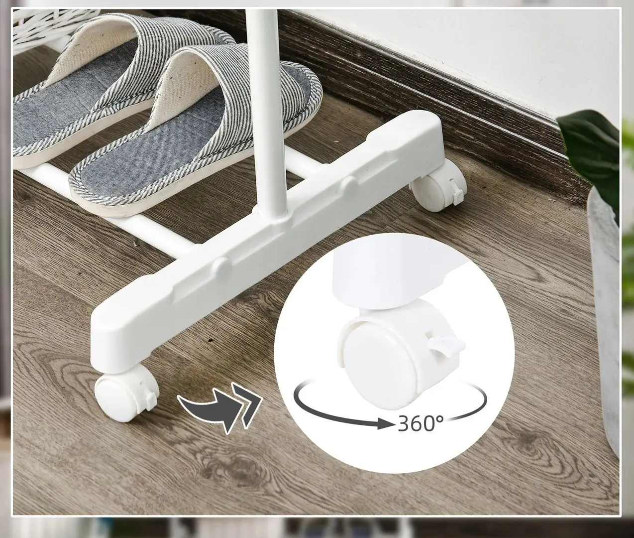 Cuier Homcom 850-116 68x42x145 cm (White/Silver)