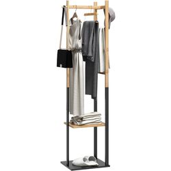 Cuier Homcom 850-310V00MX 46x28x153 cm (Black/Natural Wood) Thumb