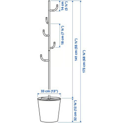 Вешалка Ikea Alganas 173x33cm (Голубой) Thumb