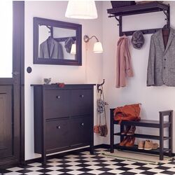 Cuier Ikea Hemnes 85cm (Negru-maro) Thumb