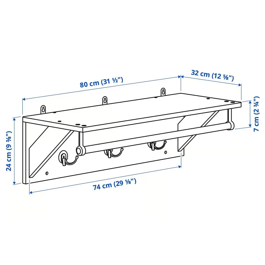 Вешалка Ikea Kallso 80cm (Серый)