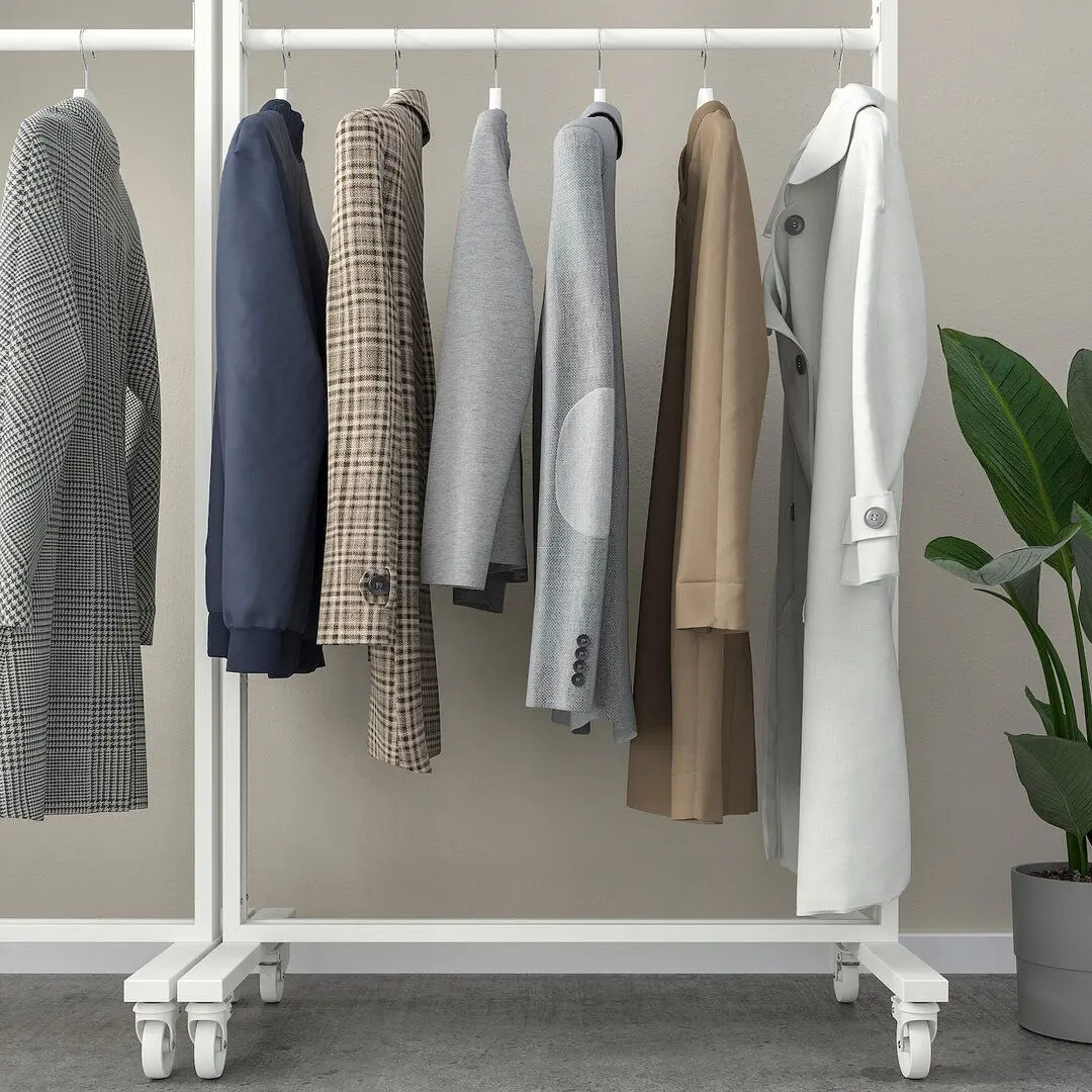 Cuier Ikea Nittzon bara/roti 85x205 (Alb)