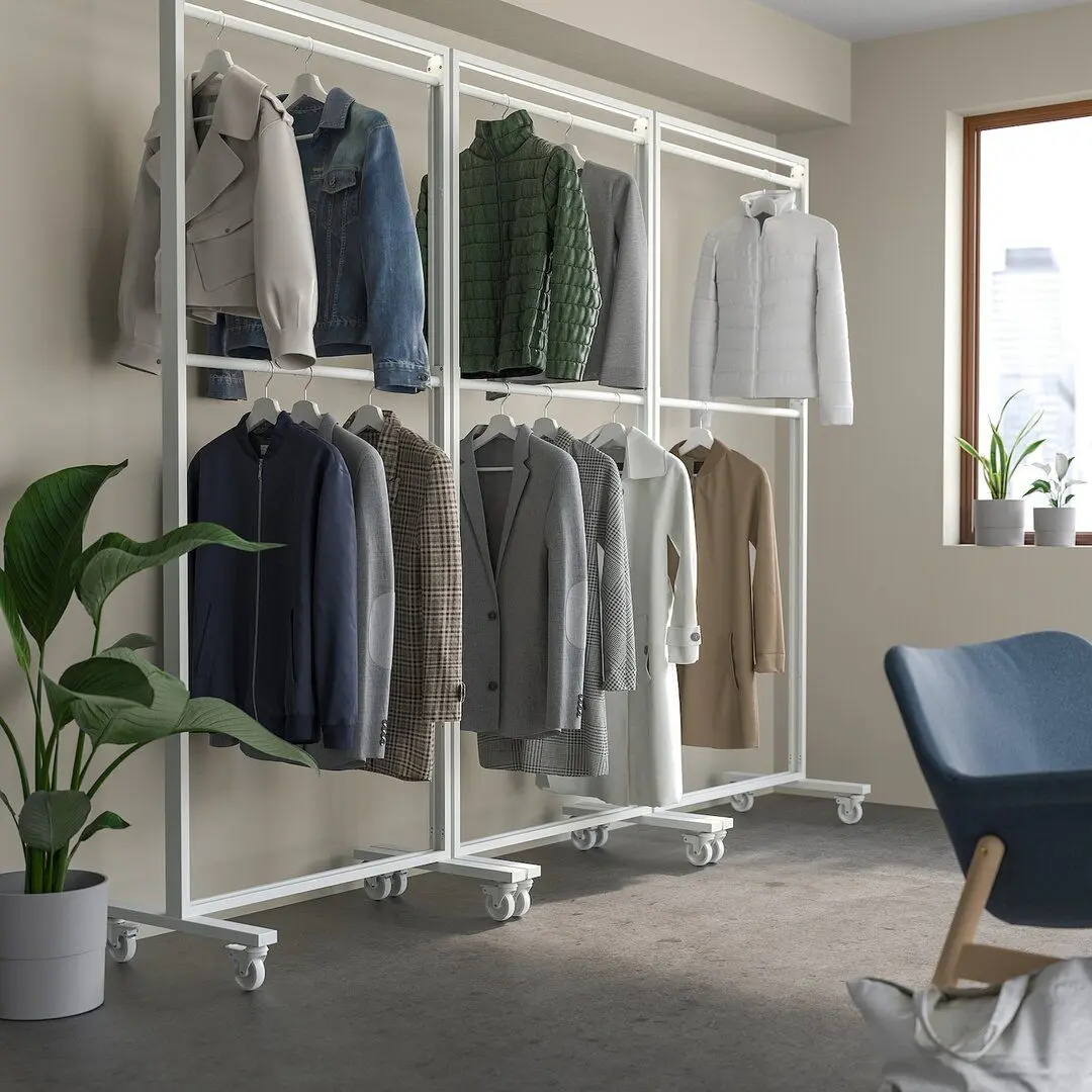 Cuier Ikea Nittzon bara/roti 85x205 (Alb)