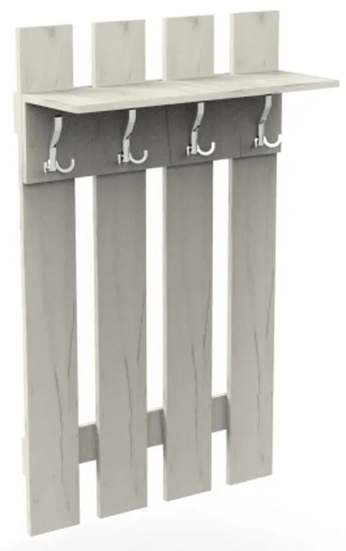 Вешалка МЛ-Мебель №1 (Дуб Крафт Белый)