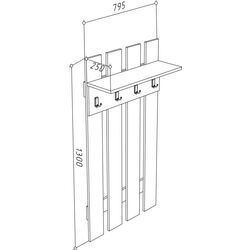 Вешалка МЛ-Мебель Nr.1 (Дуб Золотой) Thumb