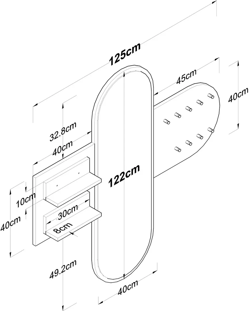 Cuier Mirage Meble P3 (Dark Grey/White)