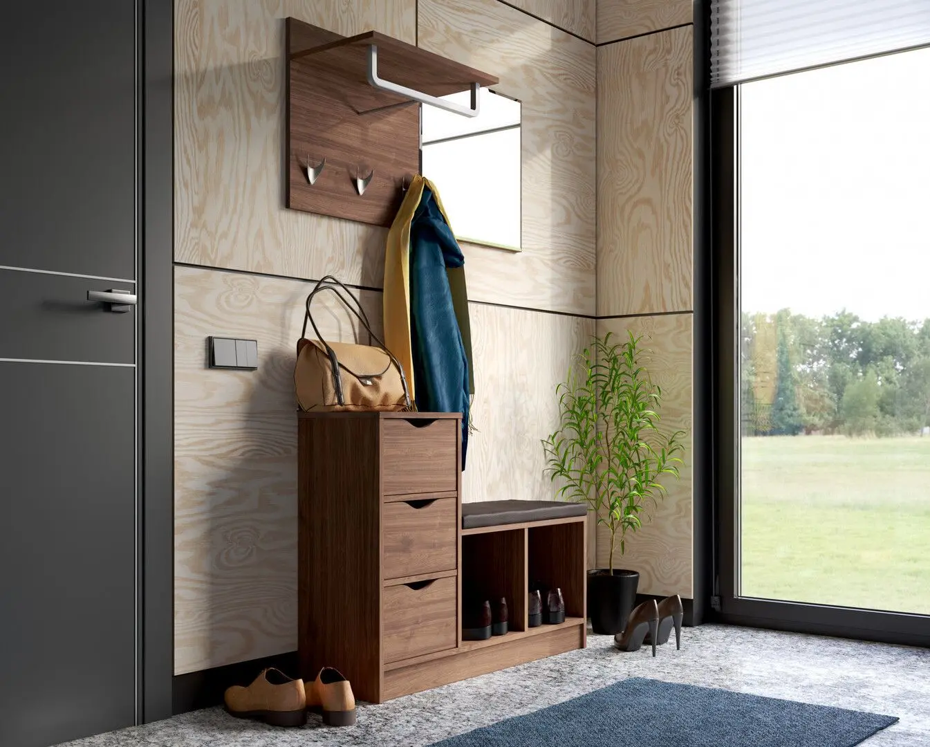 Cuier Mobi Layt 03.292 (Walnut Select Fireplace)