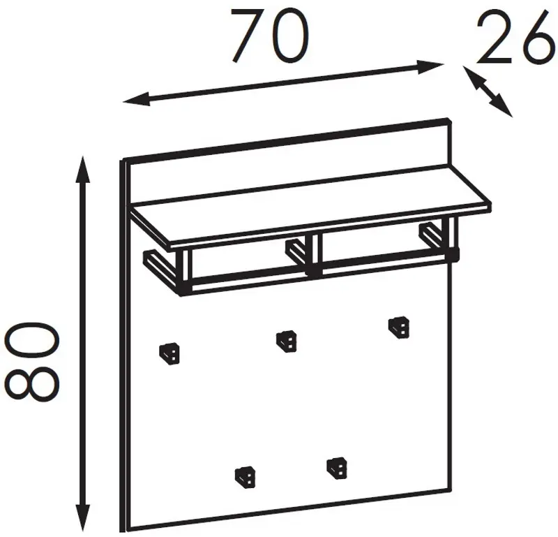 Вешалка Modern Karolina 70cm (Craft Oak White)