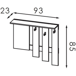 Cuier Modern Visit New 1 93cm (Craft Oak White) Thumb