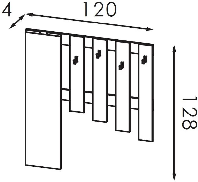 Вешалка Modern Visit New 2 120cm (Craft Oak White)