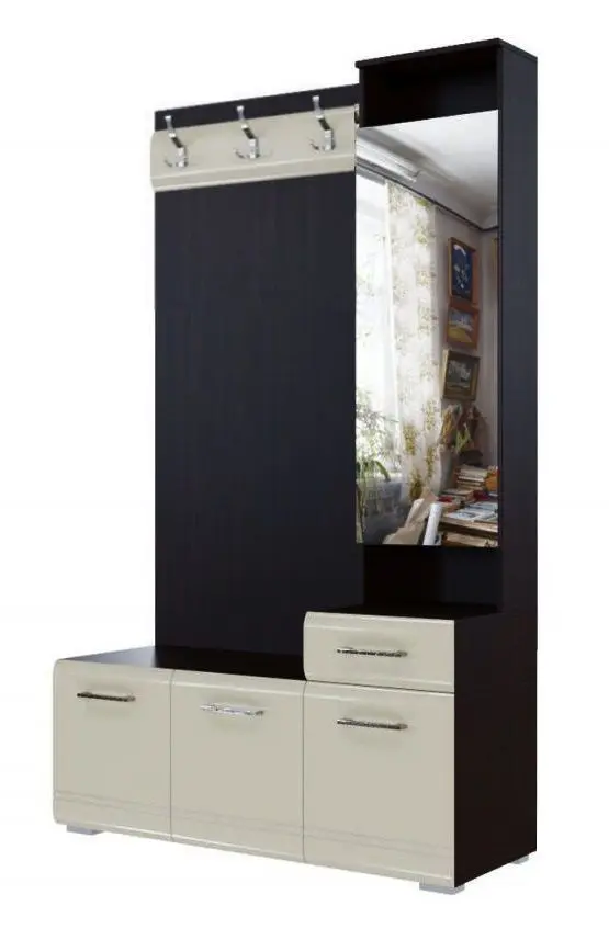 Cuier cu oglindă Просто хорошая мебель №1 1966 1.0m (Wenge Oak/Pearl)