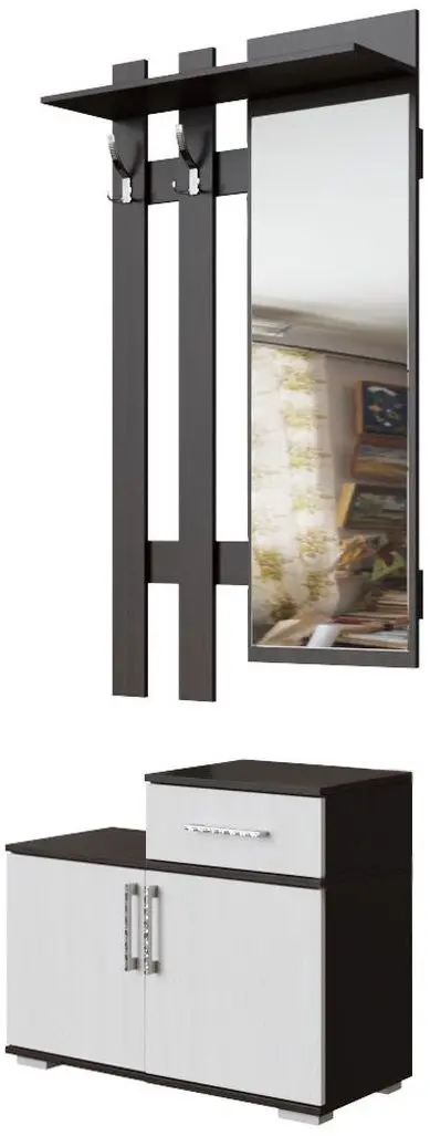 Cuier cu oglindă Просто хорошая мебель №3 0.8m (Wenge Oak/Ash Anchor Light)