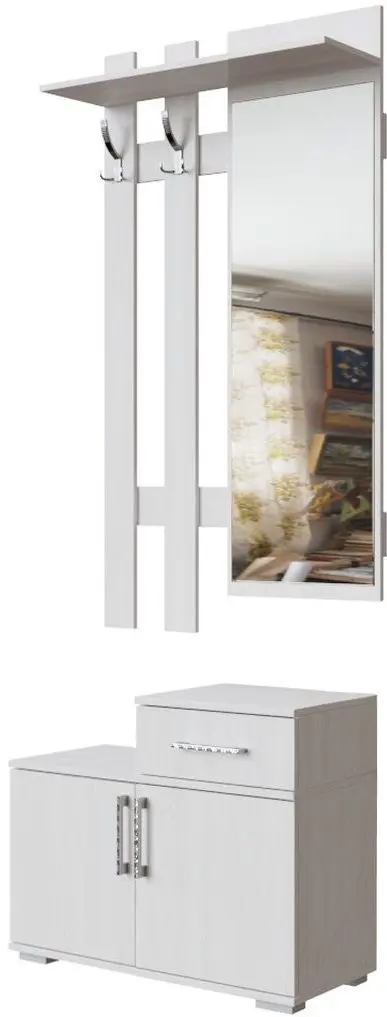 Cuier cu oglindă Просто хорошая мебель №3 0.8m (Ash Anchor Light)