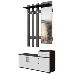 Cuier cu oglindă Просто хорошая мебель №3 1.0m (Wenge Oak/Ash Anchor Light)