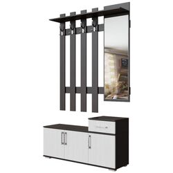 Cuier cu oglindă Просто хорошая мебель №3 1.2m (Wenge Oak/Ash Anchor Light)