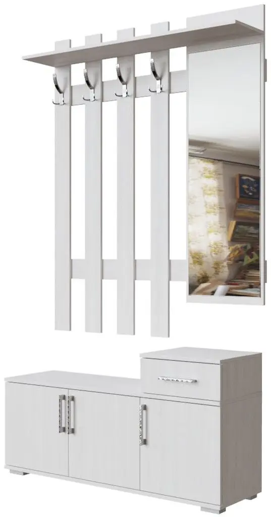 Cuier cu oglindă Просто хорошая мебель №3 1.2m (Ash Anchor Light)