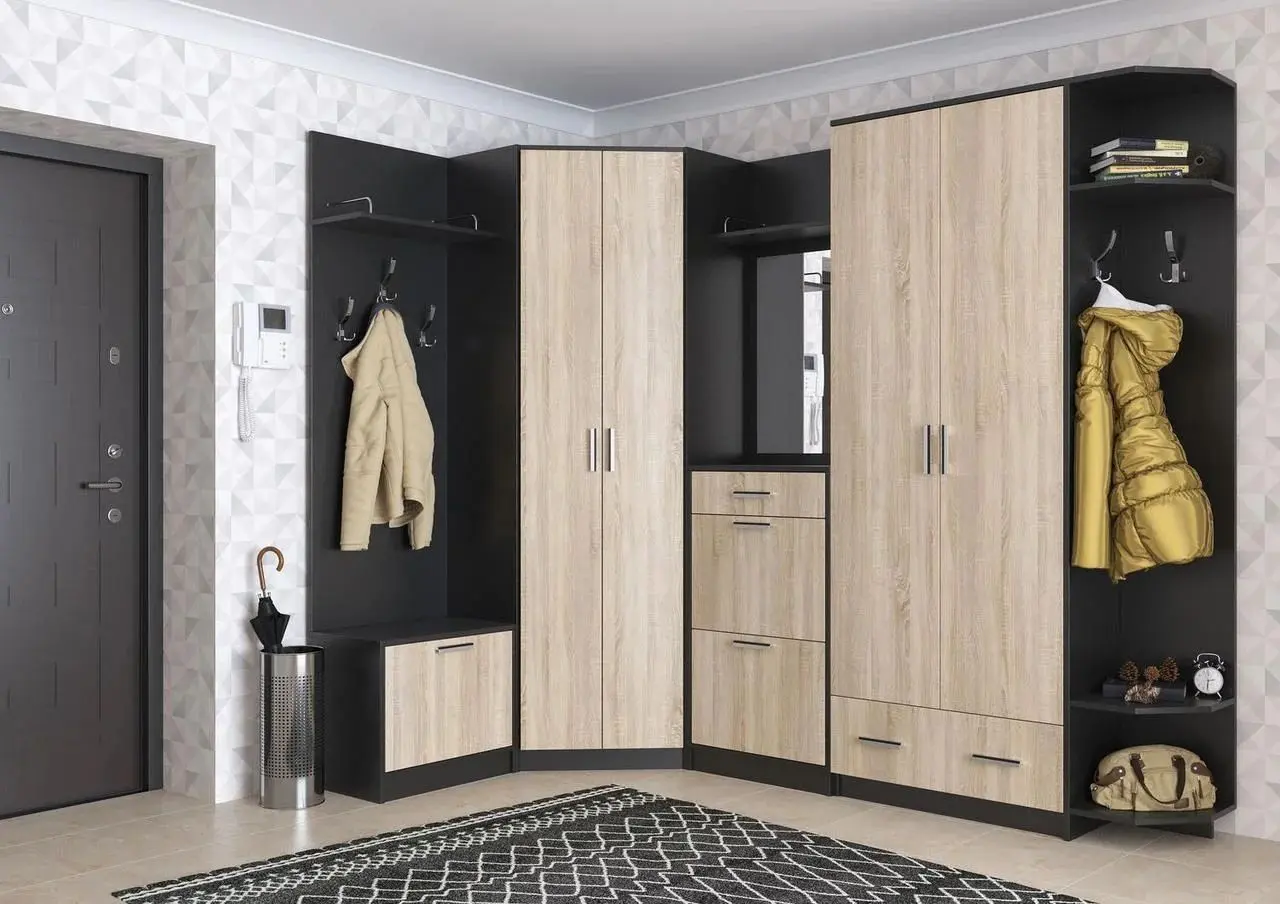 Вешалка с обувницей Консул 2 (Дуб Венге/Дуб Сонома) - 4