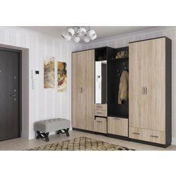 Вешалка с обувницей Консул 2 (Дуб Венге/Дуб Сонома) Thumb