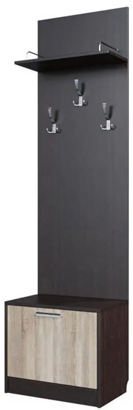 Вешалка с обувницей Консул 2 (Дуб Венге/Дуб Сонома)