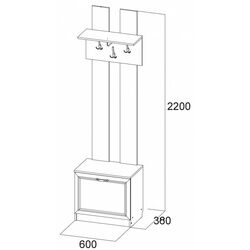 Cuier cu pantofar SV-Mebel Vega Seriya №2 ВМ-24 (Pine Karelia) Thumb