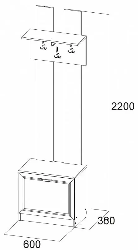 Cuier cu pantofar SV-Mebel Vega Seriya №2 ВМ-24 (Pine Karelia) - 4