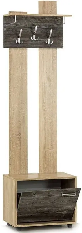 Cuier cu pantofar SV-mebel Vizit-1 (Sonoma Oak/Jackson Pine) - 6