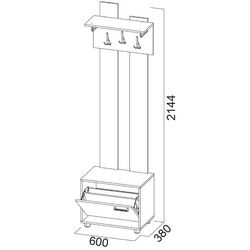 Cuier cu pantofar SV-mebel Vizit-1 (Sonoma Oak/Jackson Pine) Thumb