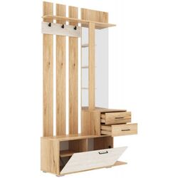 Cuier cu oglinda SV-Mebel Skandi Delano Oak/Santorini Pine Light (opusă) Thumb