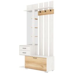 Cuier cu oglinda SV-Mebel Skandi (Santorini Pine Light/Delano Oak)