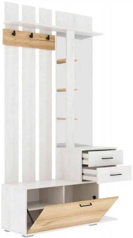 Cuier cu oglinda SV-Mebel Skandi Santorini Pine Light/Delano Oak (opusă) - 3