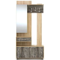 Cuier cu oglindă SV-mebel Vizit-1 Sonoma Oak/Jackson Pine (Stinga)