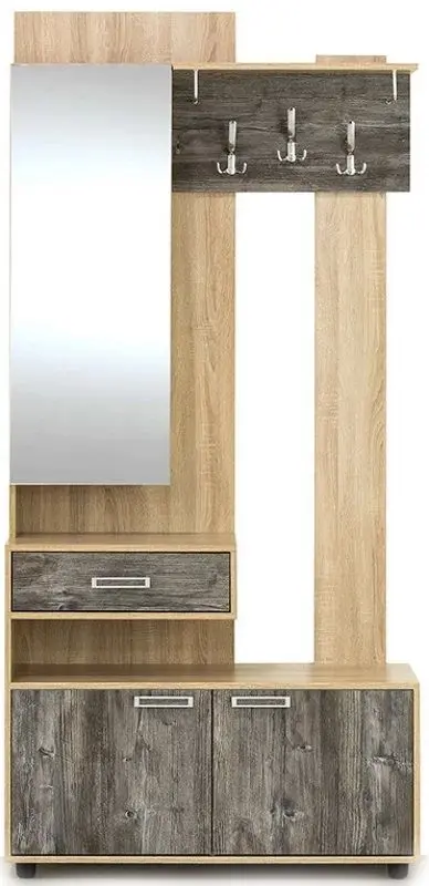 Cuier cu oglindă SV-mebel Vizit-1 Sonoma Oak/Jackson Pine (Stinga)