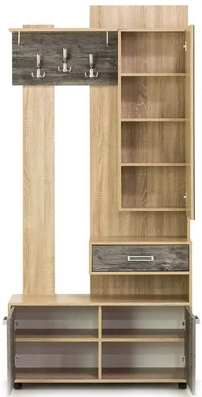 Cuier cu oglindă SV-mebel Vizit-1 Sonoma Oak/Jackson Pine (Dreapta) - 6
