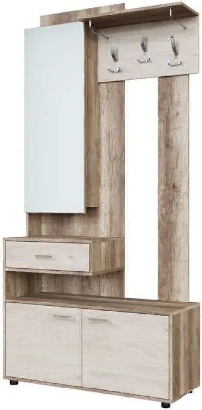 Cuier cu oglindă SV-mebel Vizit-1 Canyon Light/Hickory Light (Stinga)