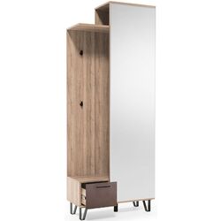 Вешалка SV-mebel Колибри 800 Гикори Светлый/Мокко Лофт (с зеркалом) Thumb