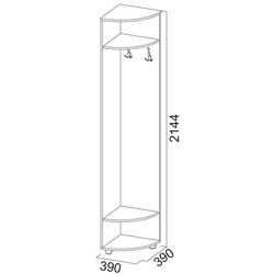 Вешалка угловая SV-Mebel Визит 1 (Дуб Сонома) Thumb