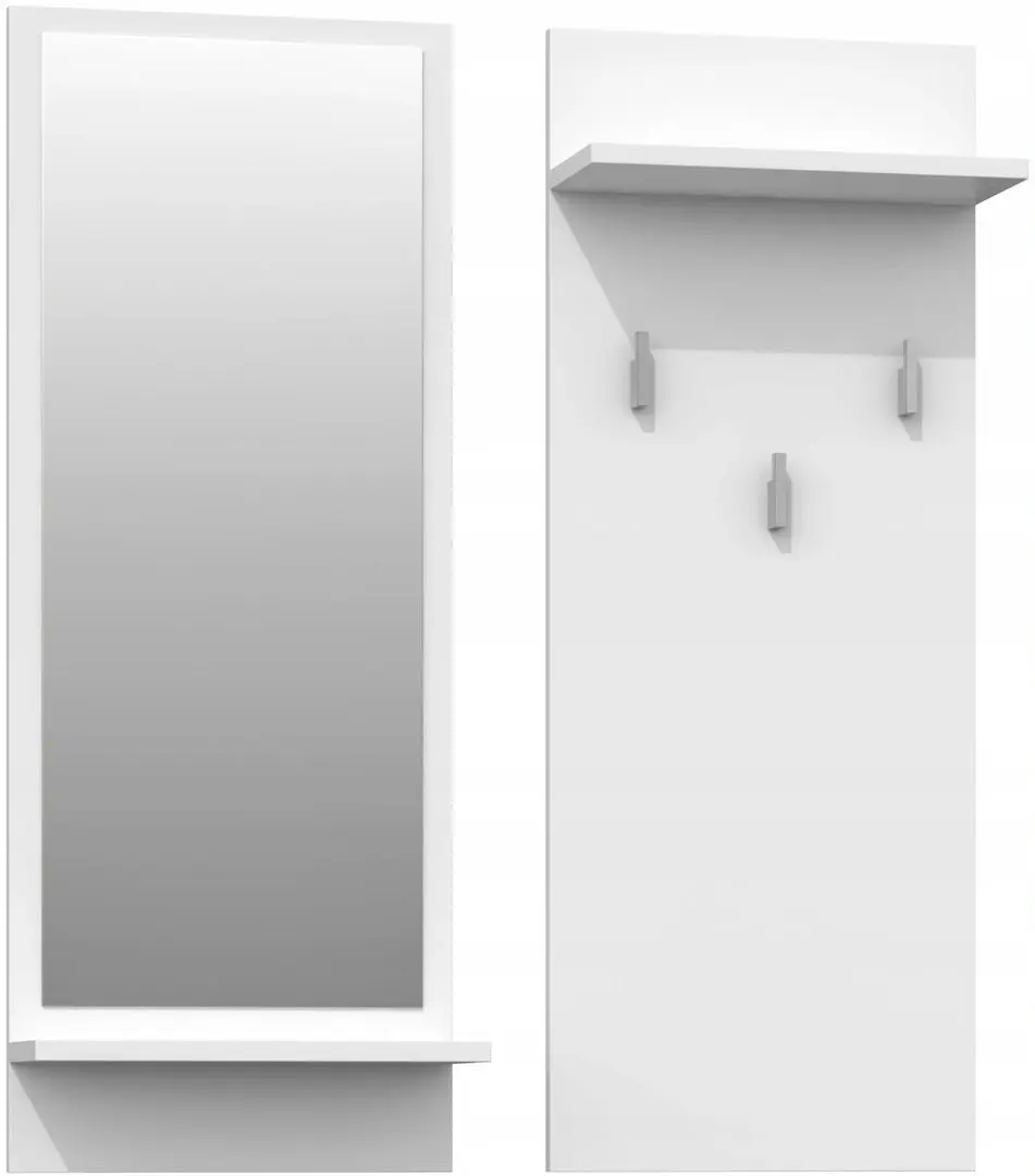 Set cuier + oglinda TopEshop Riva (White Matt)