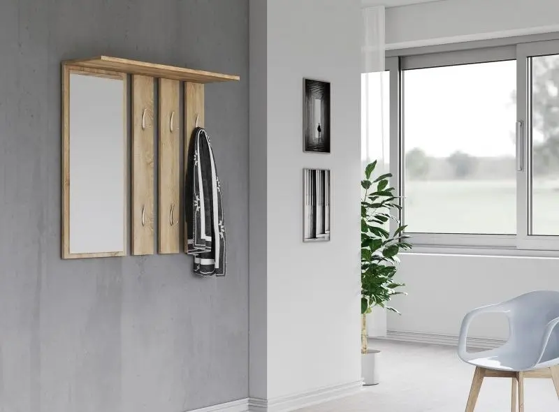 Cuier cu oglinda TopEshop Opal (Sonoma Oak)