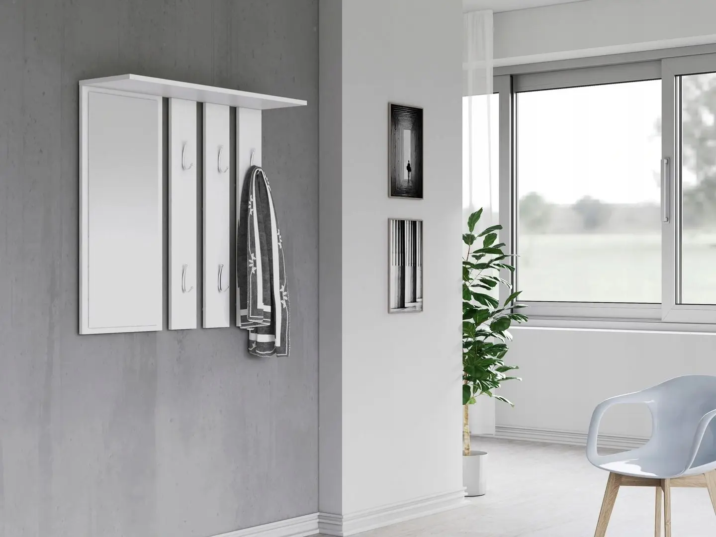 Вешалка с зеркалом TopEshop Opal (White Matt)