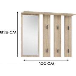 Вешалка с зеркалом TopEshop Parma 100x81.5 (Sonoma Oak) Thumb