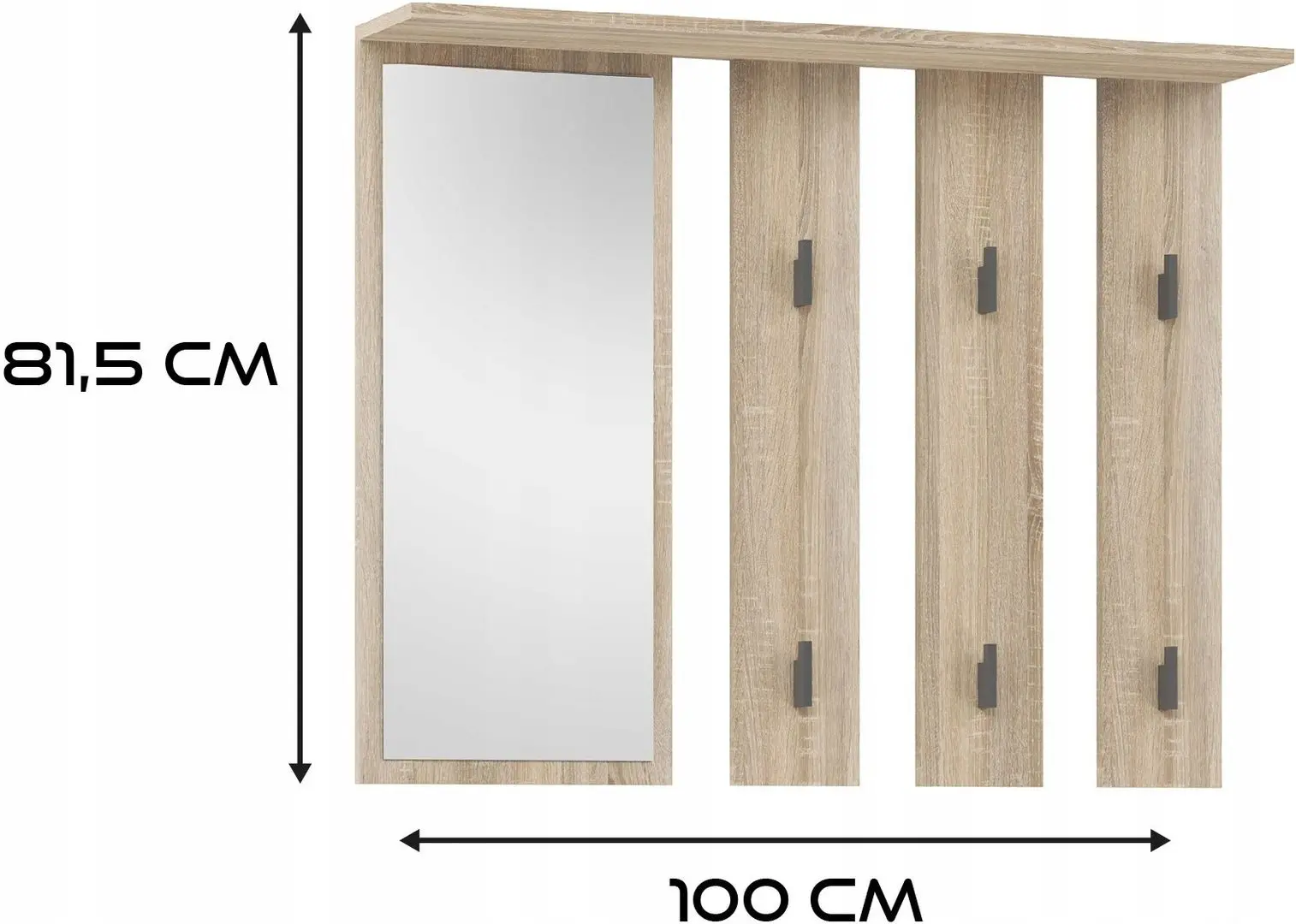 Вешалка с зеркалом TopEshop Parma 100x81.5 (Sonoma Oak)