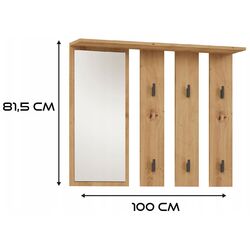 Cuier cu oglinda TopEshop Parma 81.5x100 (Anthracite/Artisan Oak) Thumb