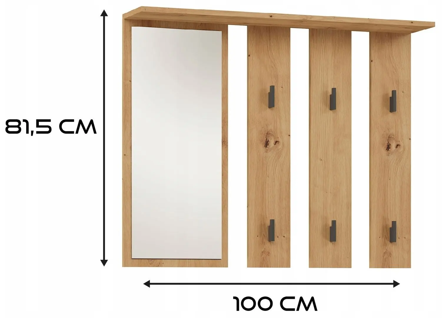 Cuier cu oglinda TopEshop Parma 81.5x100 (Anthracite/Artisan Oak)