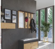 Cuier cu oglinda TopEshop Parma 81.5x100 (Anthracite/Artisan Oak)