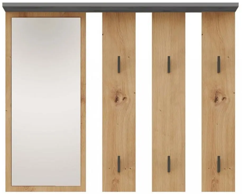 Cuier cu oglinda TopEshop Parma 81.5x100 (Anthracite/Artisan Oak)