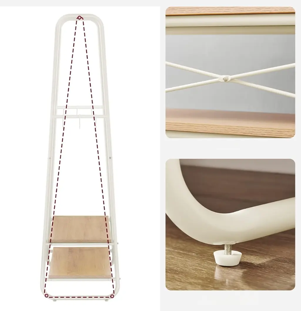 Вешалка Vasagle RGR112W09 (Oak/Cream)