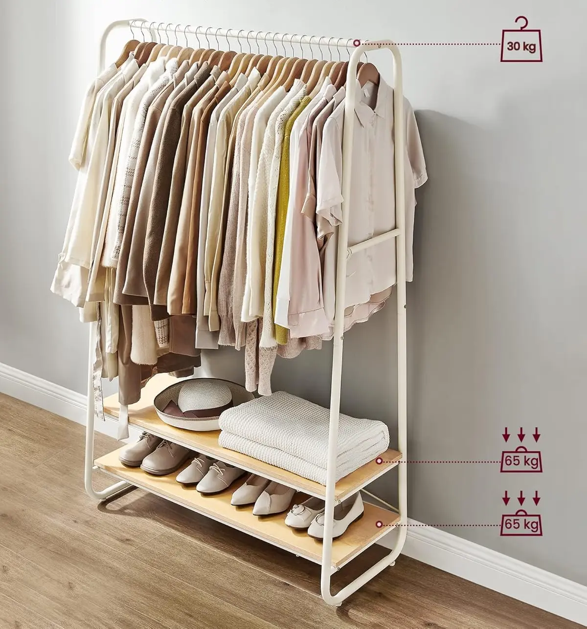 Вешалка Vasagle RGR112W09 (Oak/Cream)